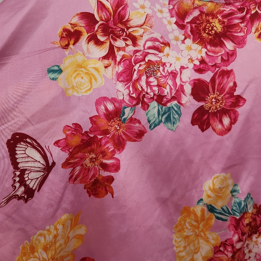 Satin Victoria's Secret Pink Floral Tank Pajama Top - Picture 3 of 6